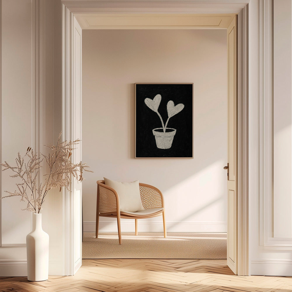 Lámina botánica con hojas en forma de corazón – Canvas2