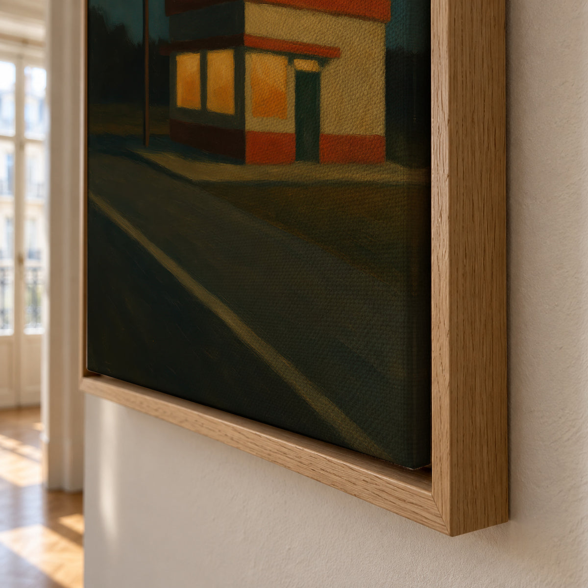 Midnight Drive-Thru - Framed canvas detail