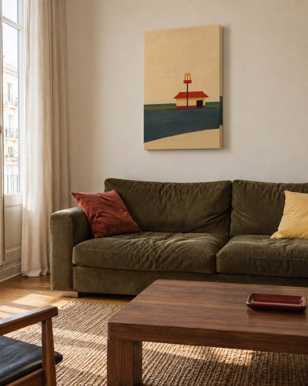 Golden Arches Horizon - Unframed canvas in an interior