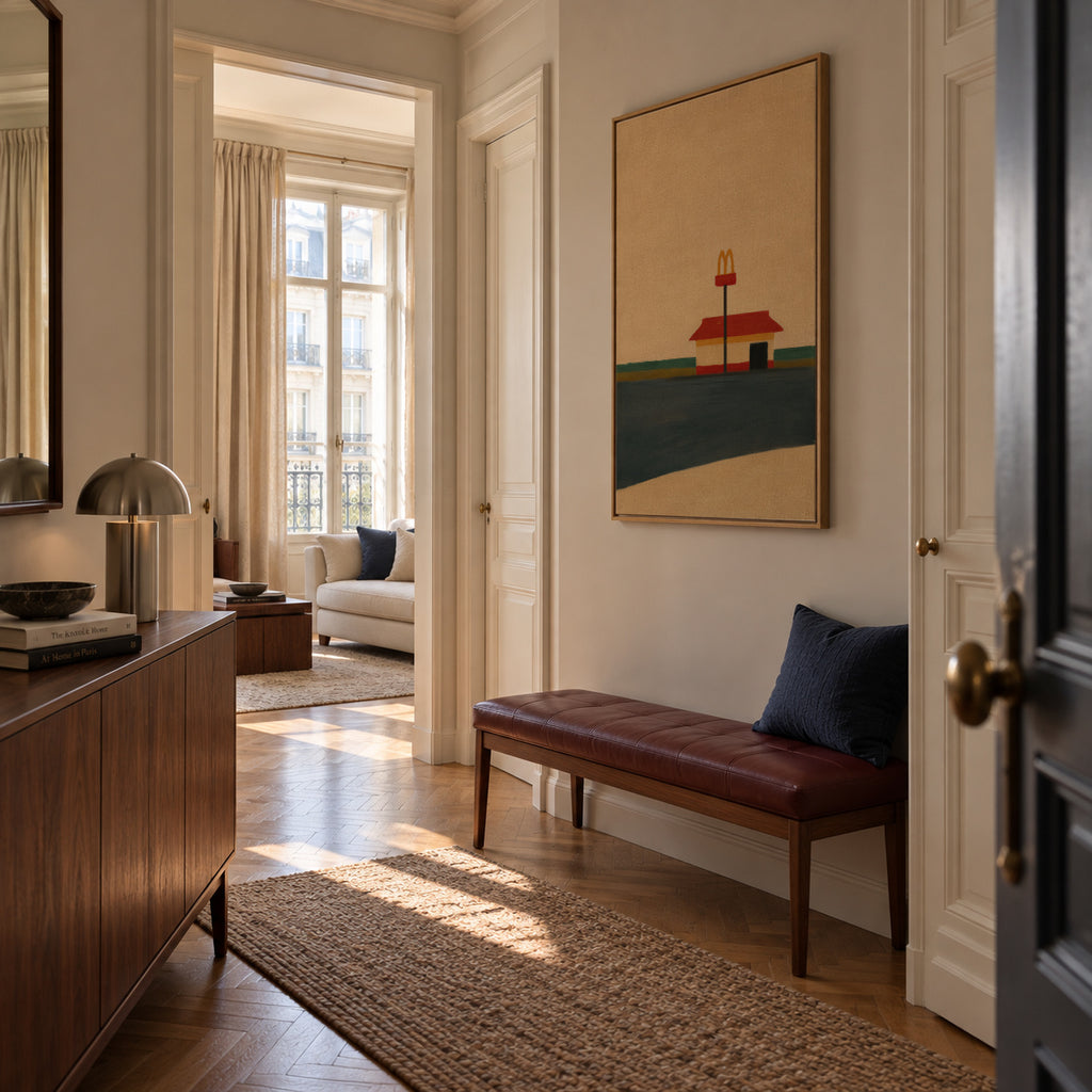Golden Arches Horizon - Framed canvas in an interior