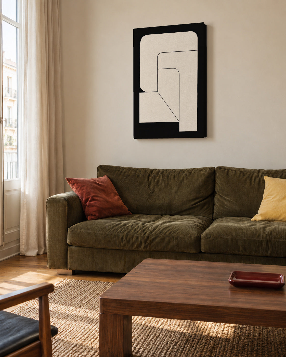 L-Shape Balance I - Unframed canvas in an interior
