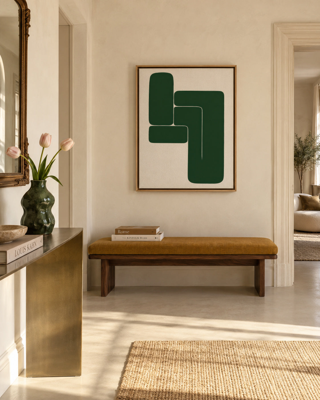 L-Shape Balance IV - Framed canvas in an interior