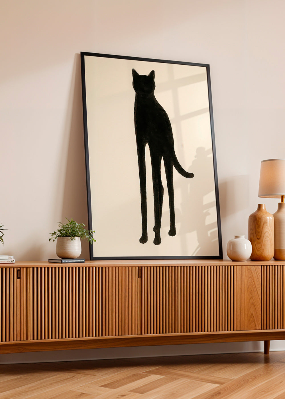 Cuadro de gato en silueta alargada – Product1