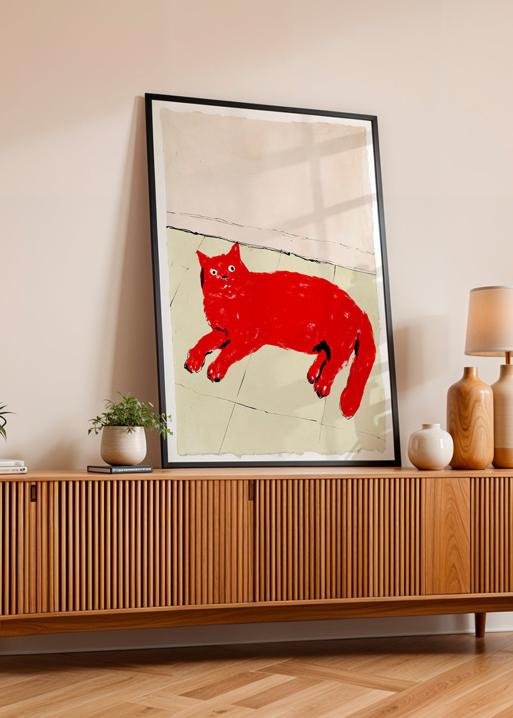 Cuadro gato rojo tumbado – Product2
