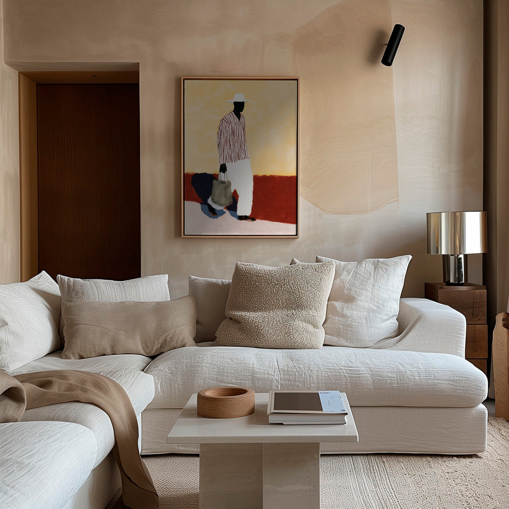 Ilustración de figura caminante con sombrero – Canvas1