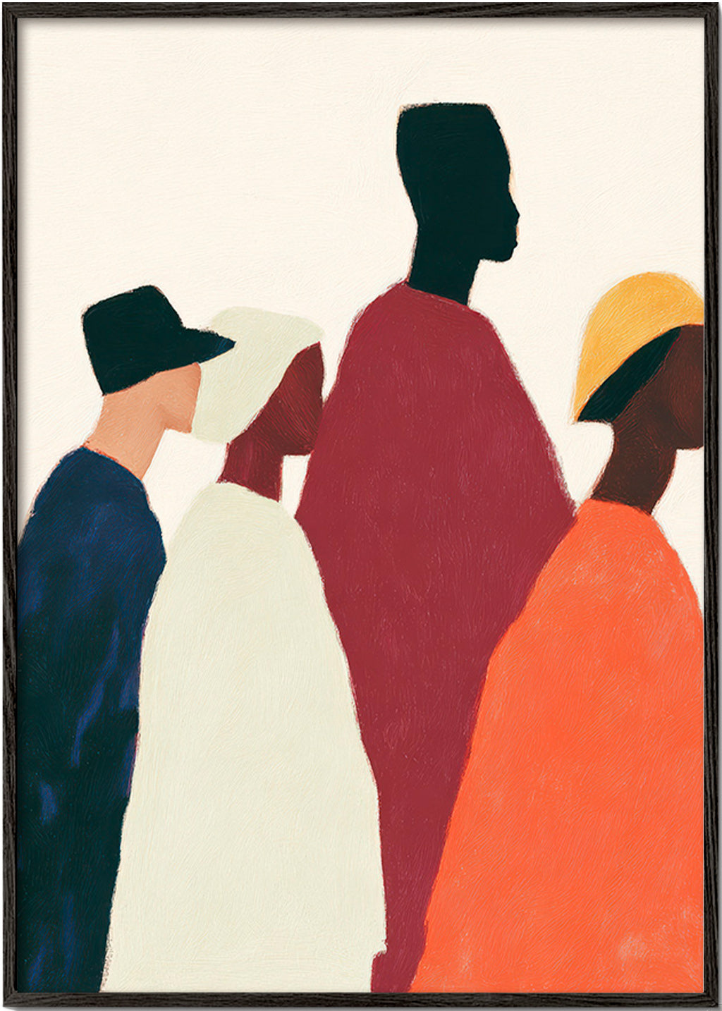 Ilustración de siluetas en fila – Black Frame