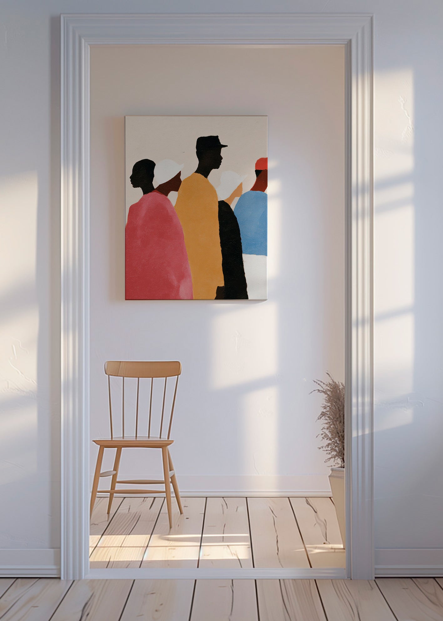 Cuadro abstracto de figuras en fila – Canvas