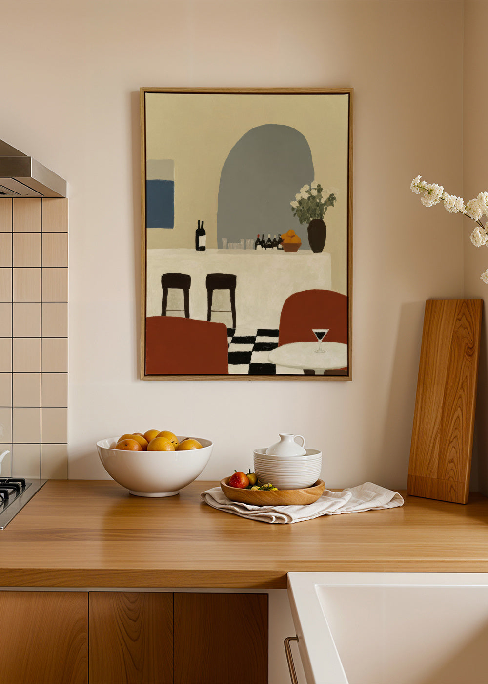 Minimalist Arches - Framed canvas in an interior