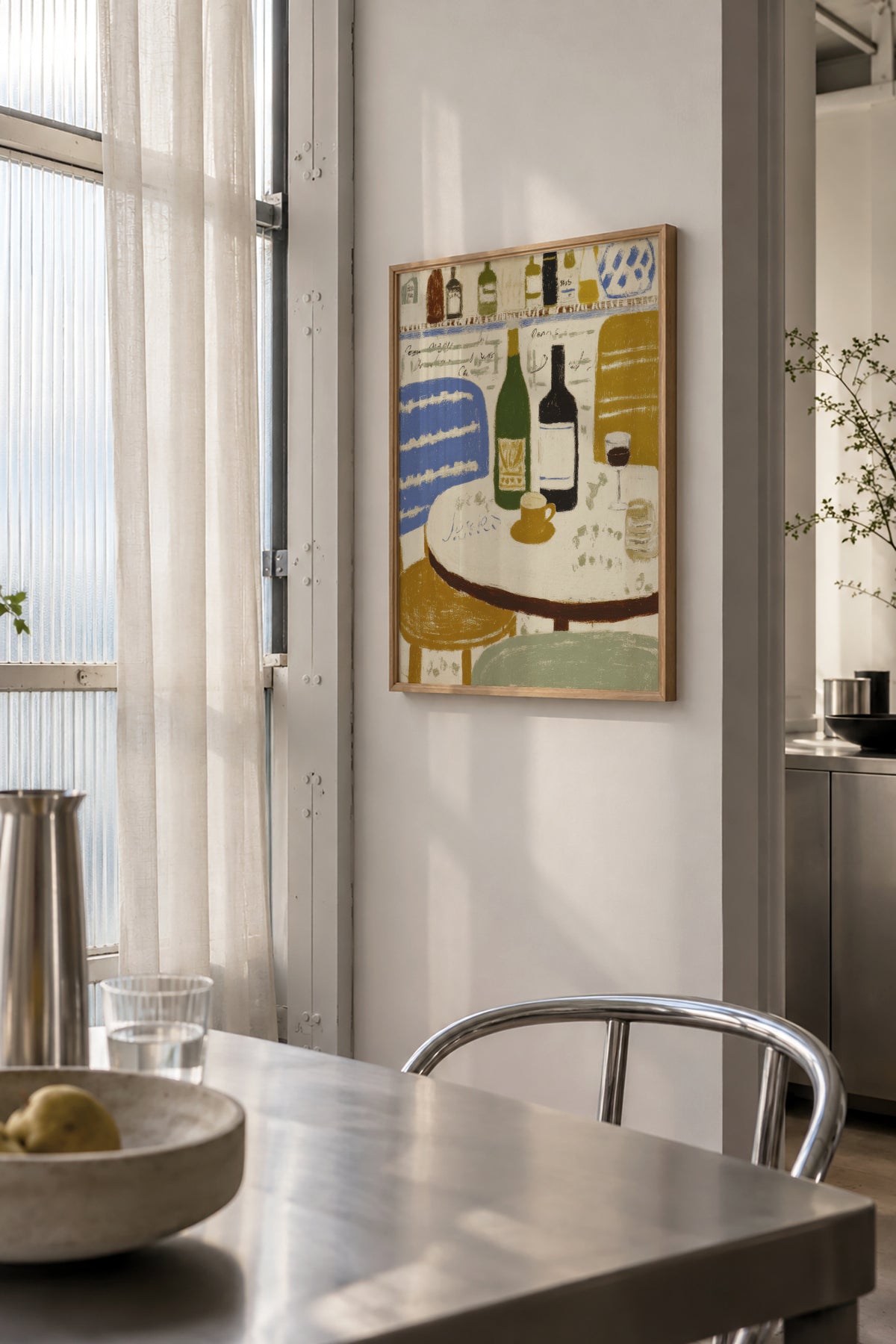 Bistro Table Still Life - Framed poster in an interior