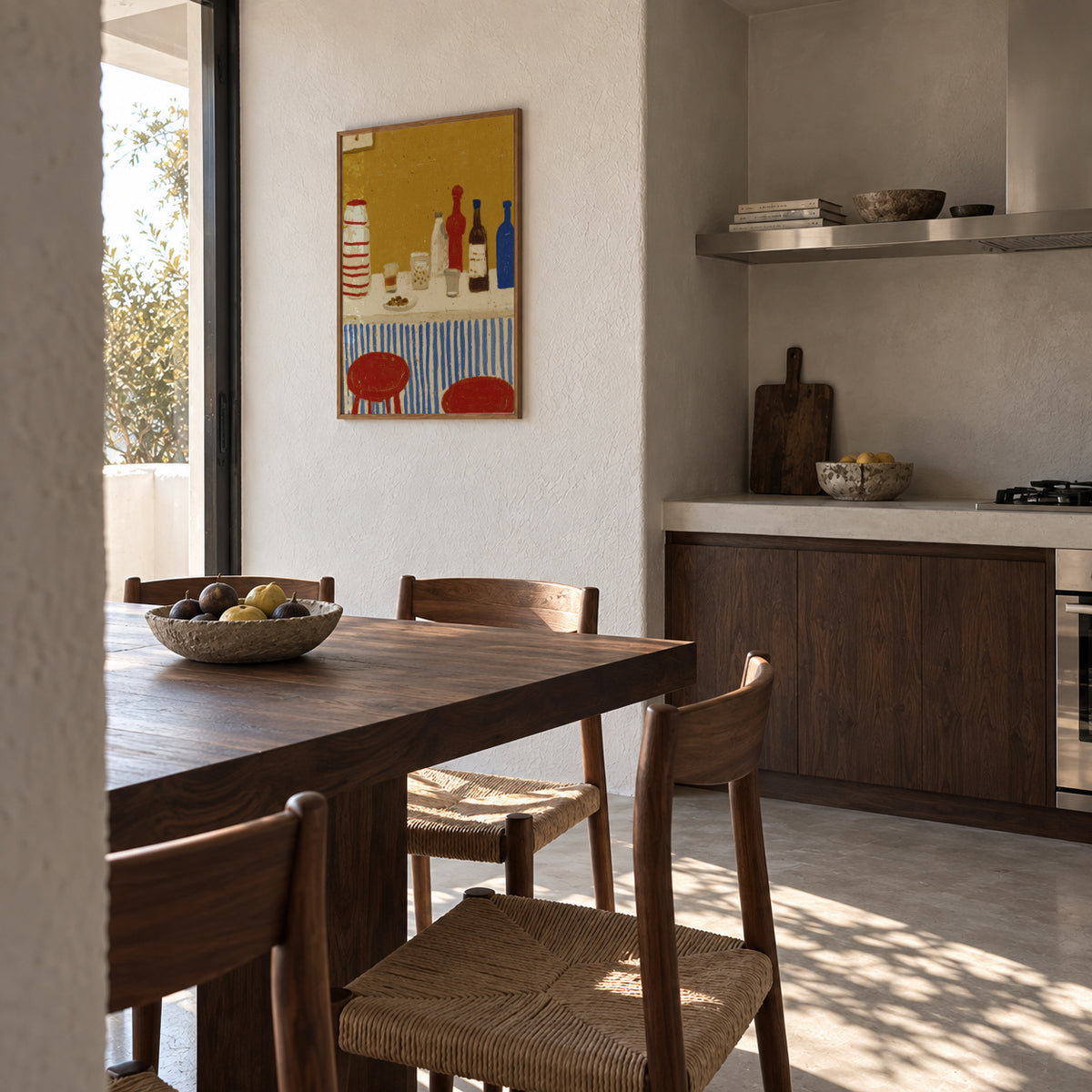 Blue Striped Bar - Framed poster in an interior