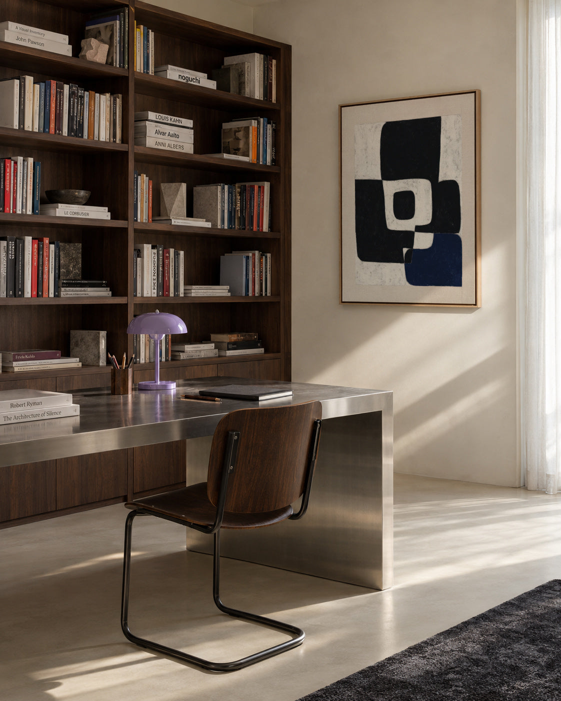 Duality in Black - Framed canvas in an interior