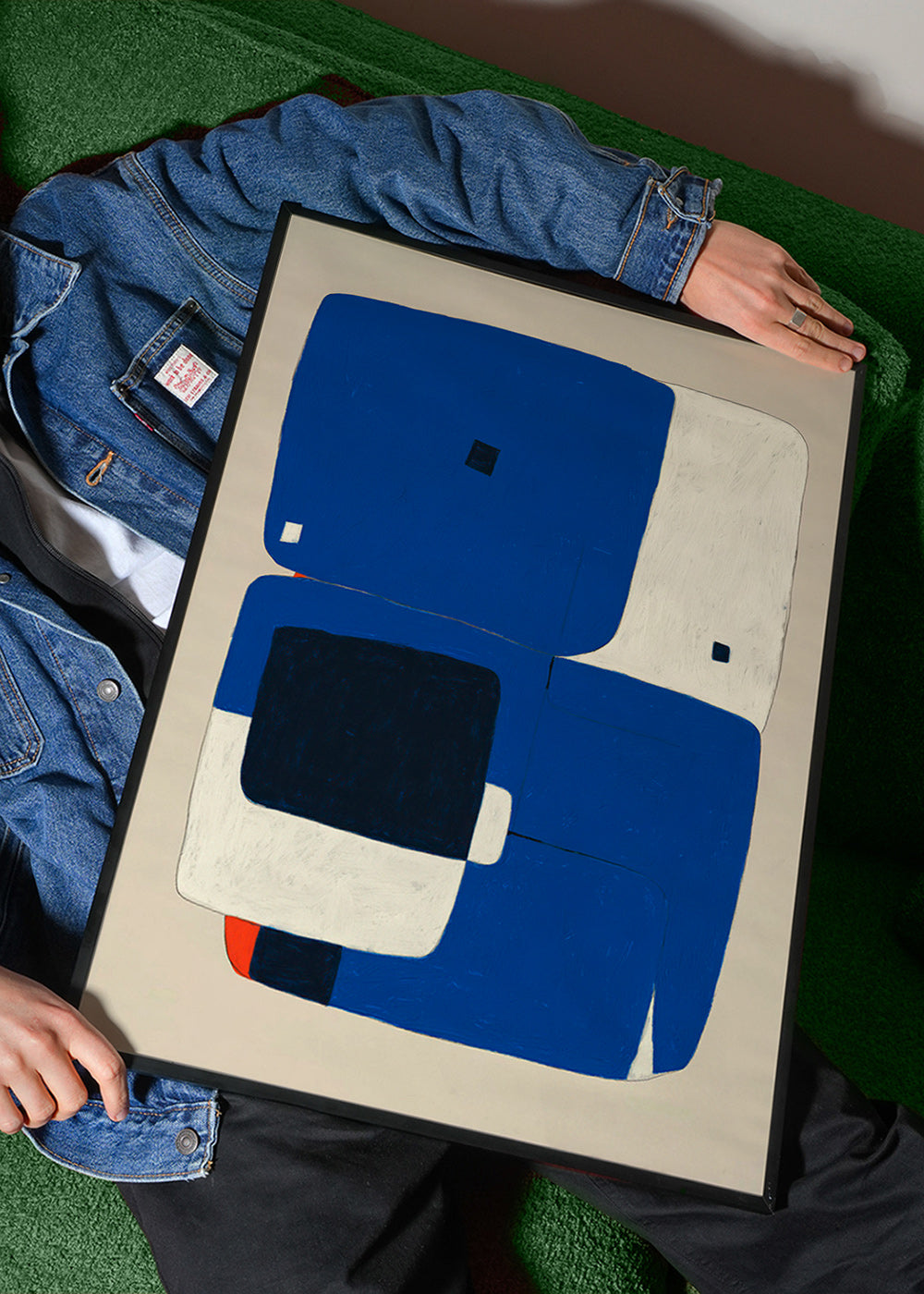 Cuadro abstracto azul con bloques orgánicos – Product3