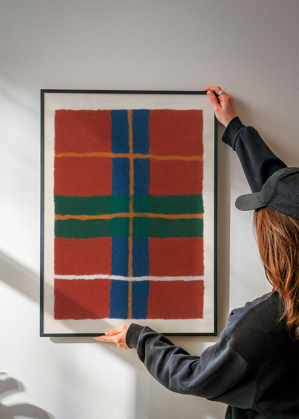 Cuadro geométrico con patrón tartán moderno – Product1