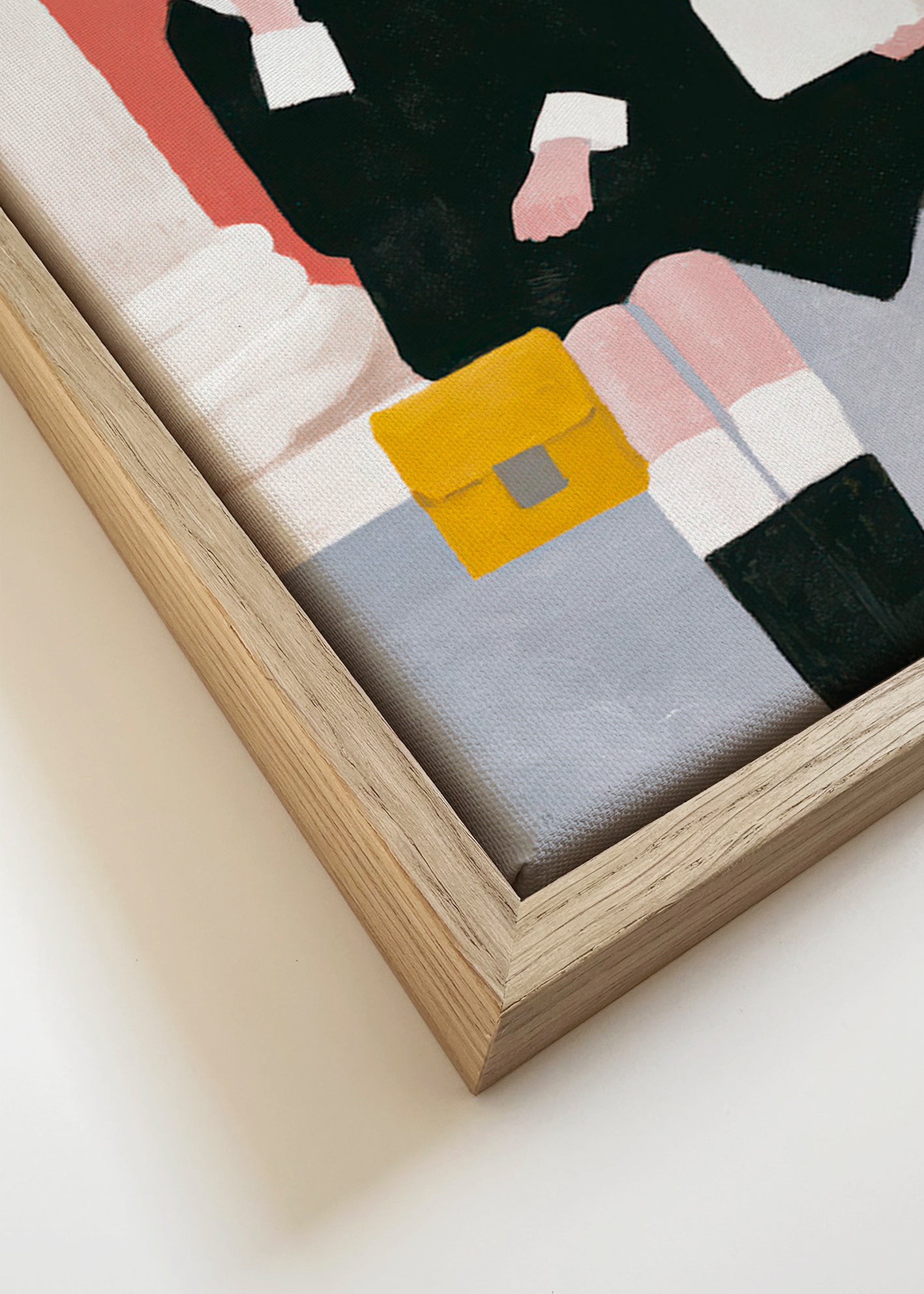 Ilustración de dos figuras sentadas estilo retro – Canvas detail