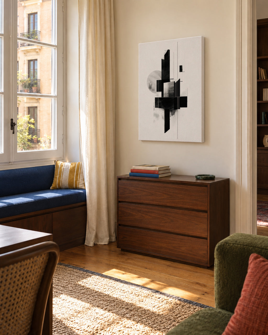 Monolith Structure II - Unframed canvas in an interior