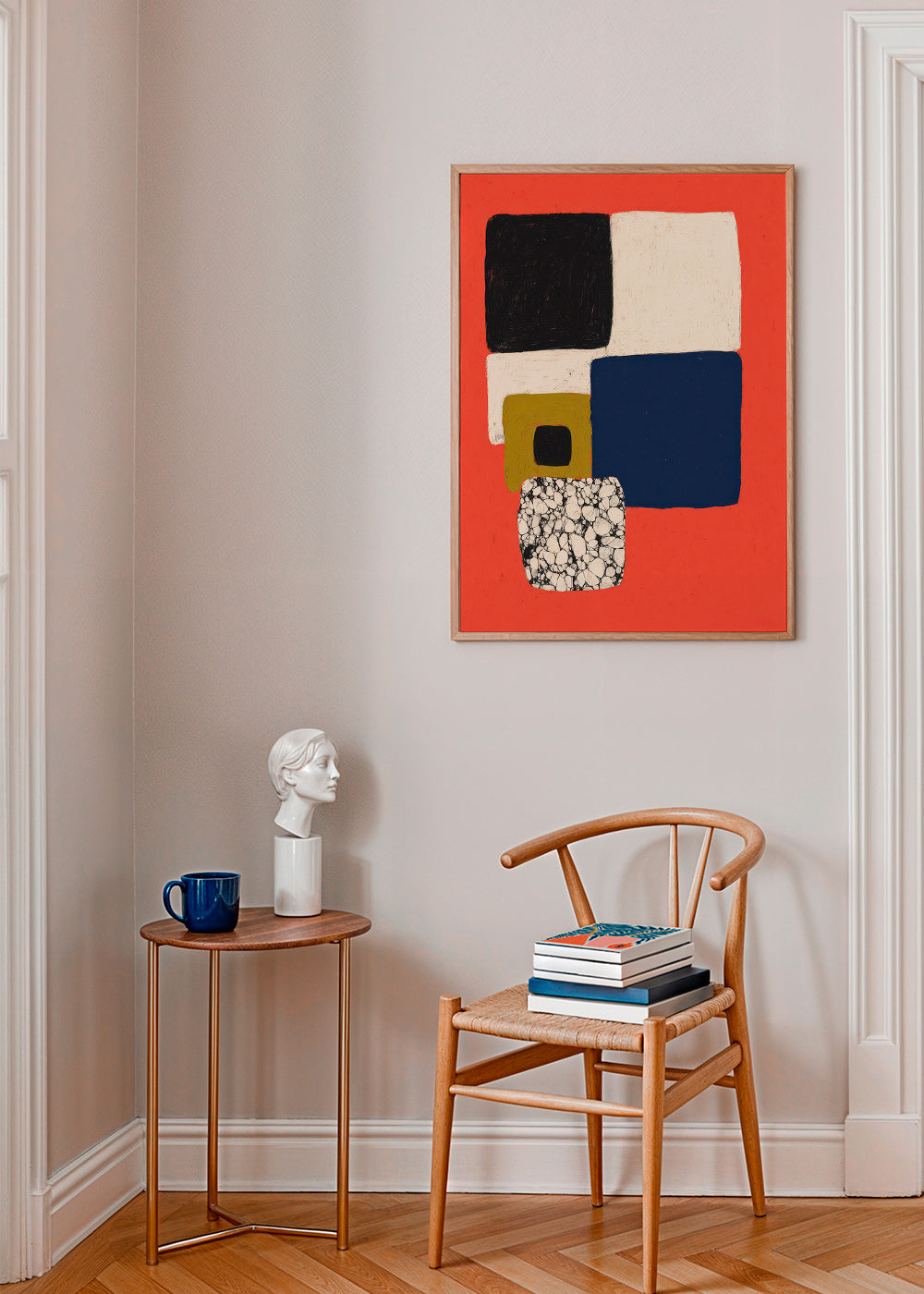 Cuadro geométrico en rojo y azul – Product1