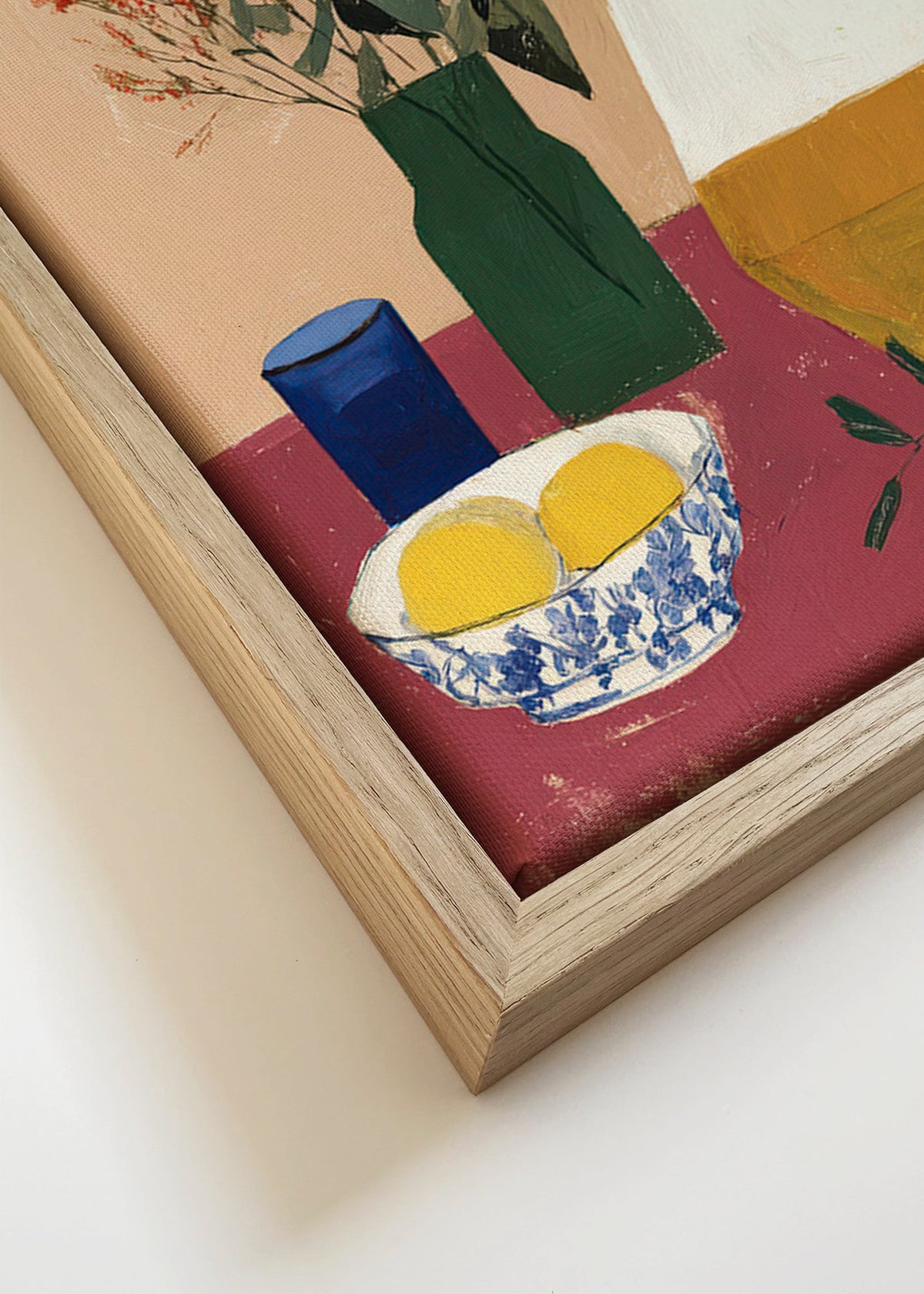Cuadro de cocina con jarra y flores blancas – Canvas detail