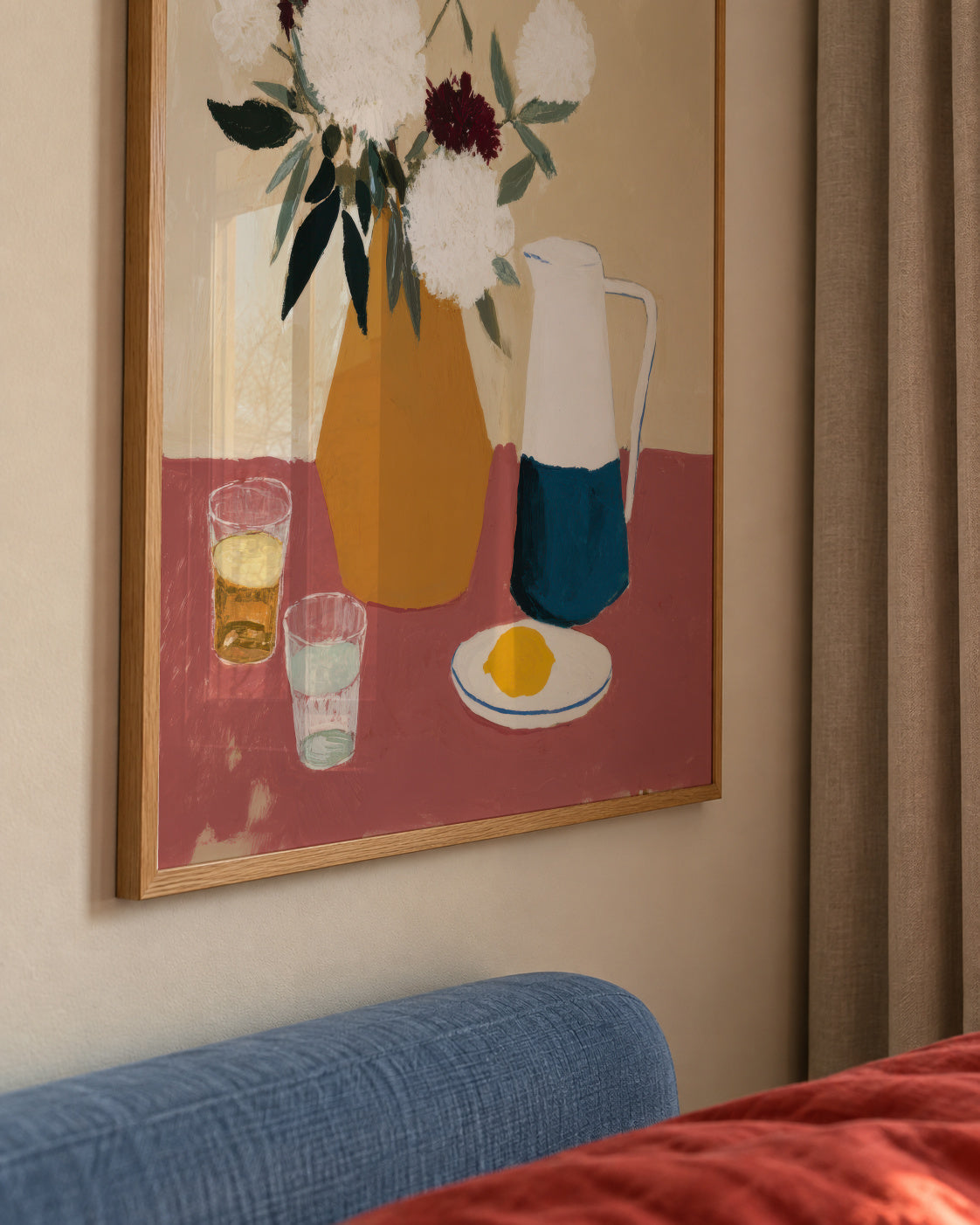 White Flowers & Pitcher III - Framed poster detail