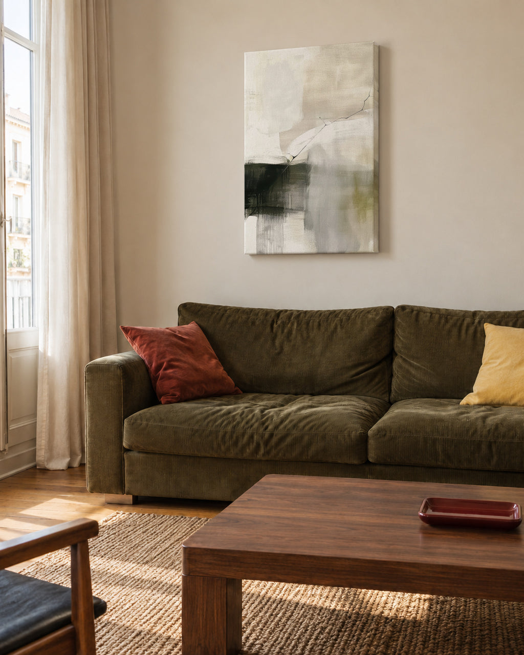 Blurred Horizon - Unframed canvas in an interior