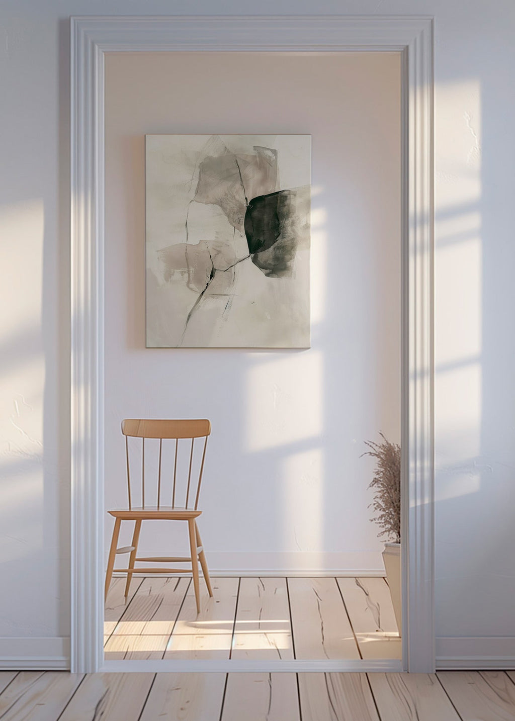 Cuadro abstracto en tinta y espacios sutiles – Canvas