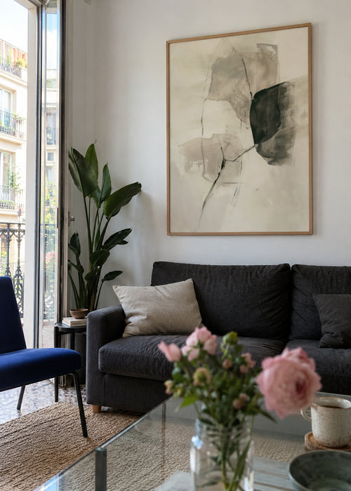 Ink in Repose II - Framed poster in an interior