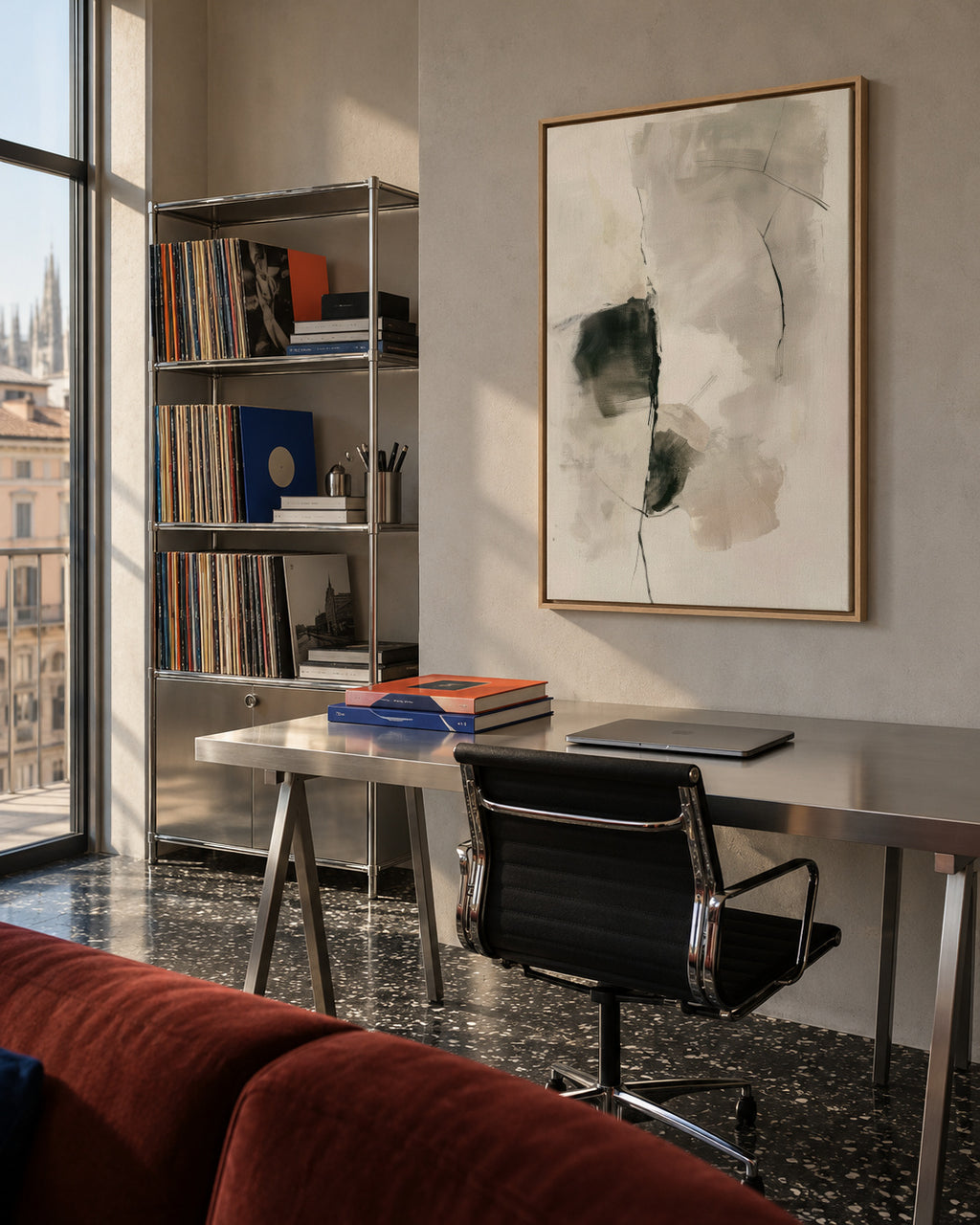 Ephemeral Stroke - Framed canvas in an interior