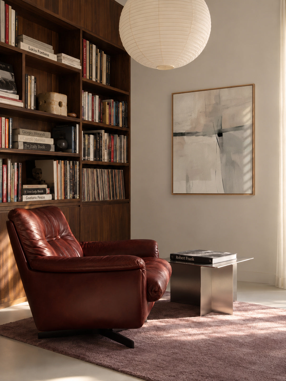 Encounter in Grey - Framed canvas in an interior