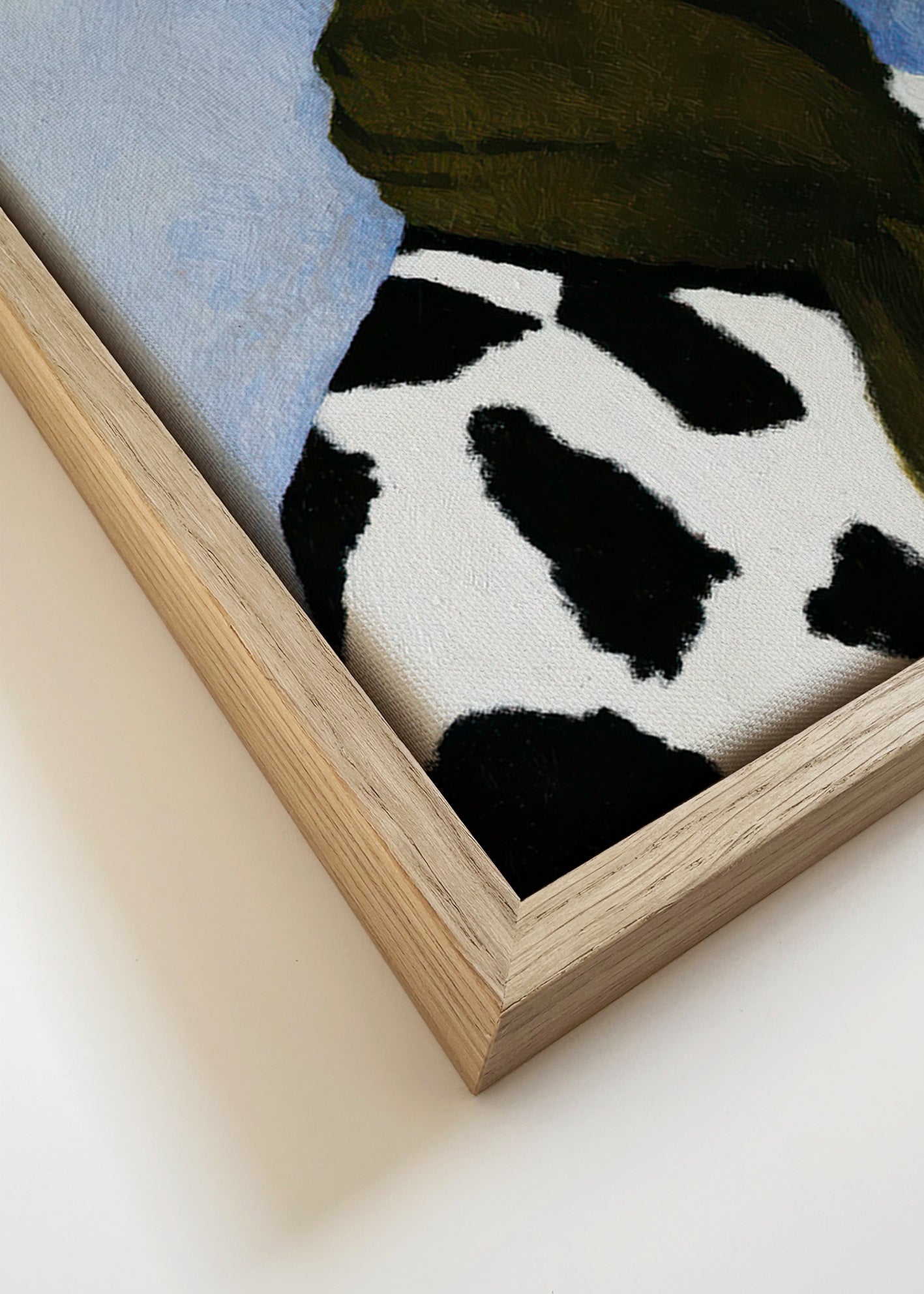 Ilustración de retrato con estampado vaca – Canvas detail