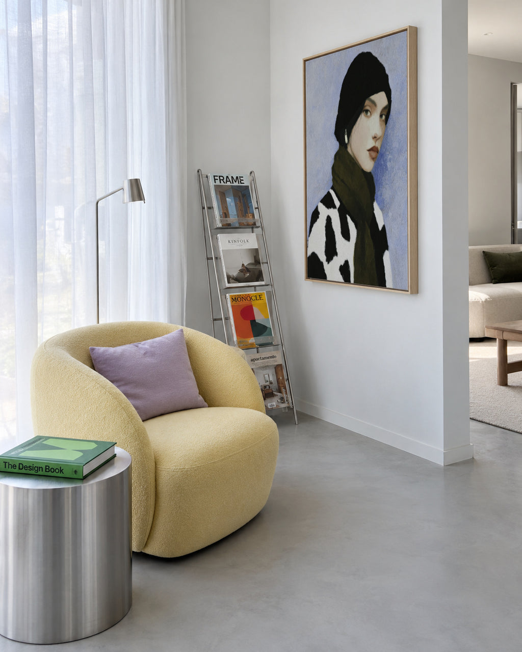 Cow Print Scarf - Framed canvas in an interior