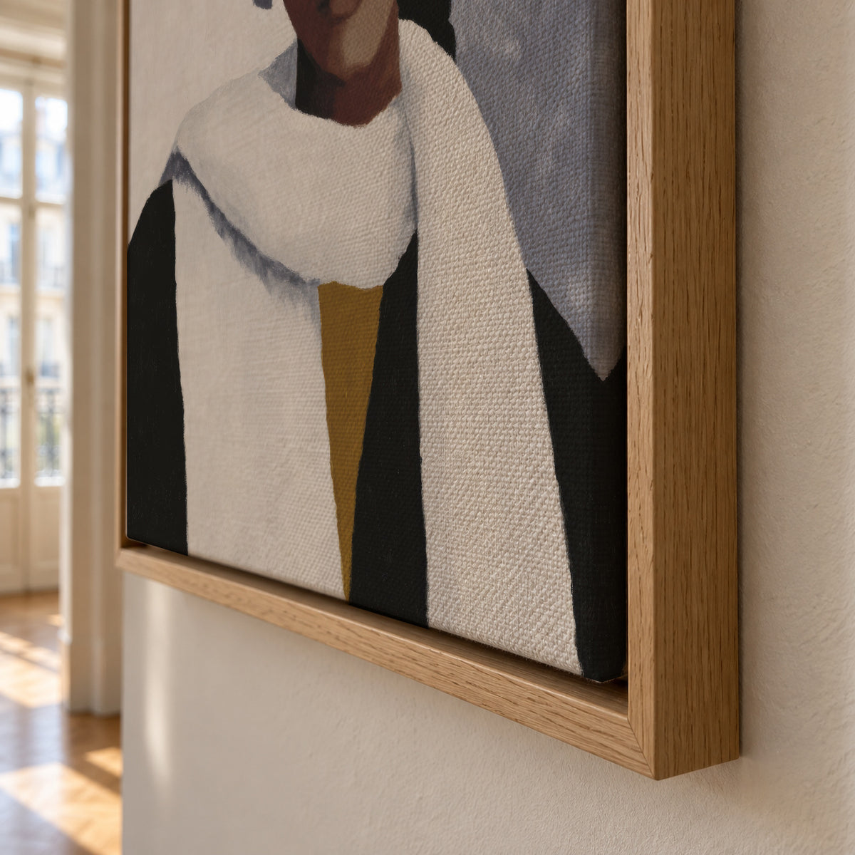 Winter White Wrap - Framed canvas detail