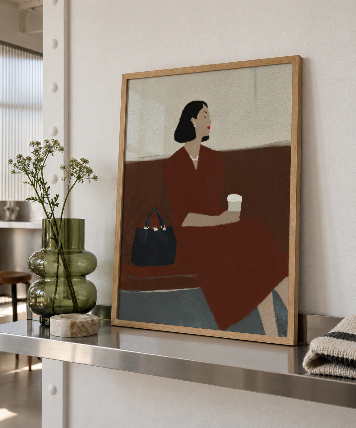 Coffee on the Go - Framed poster in an interior