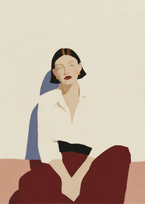 Minimalist Seated Figure - Unframed art print