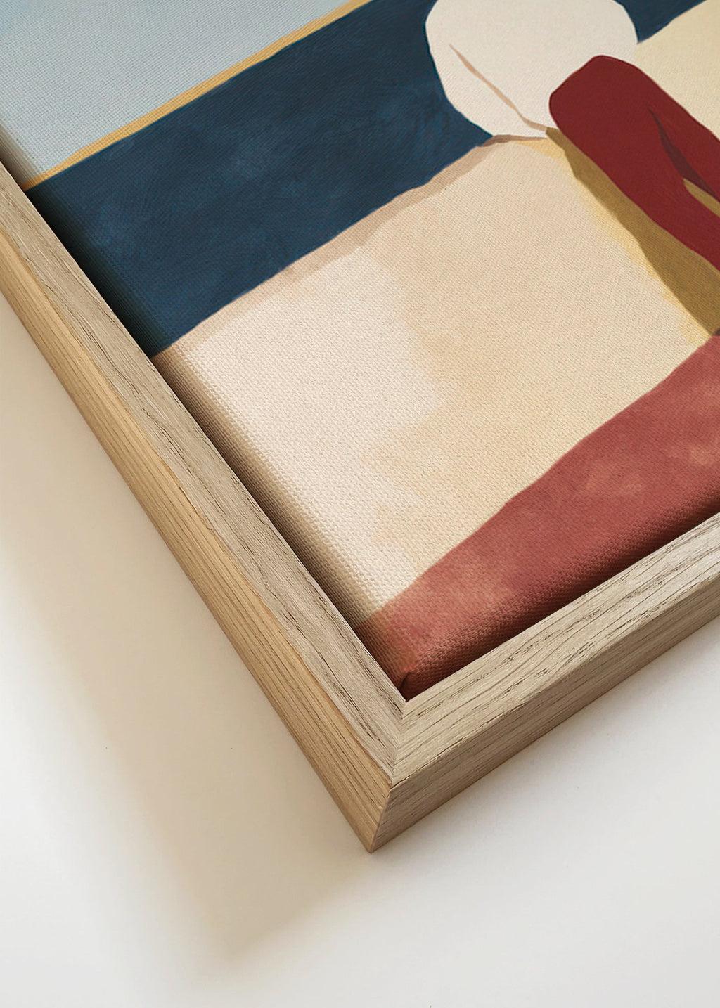 Cuadro de paisaje con figura mirando al mar – Canvas detail