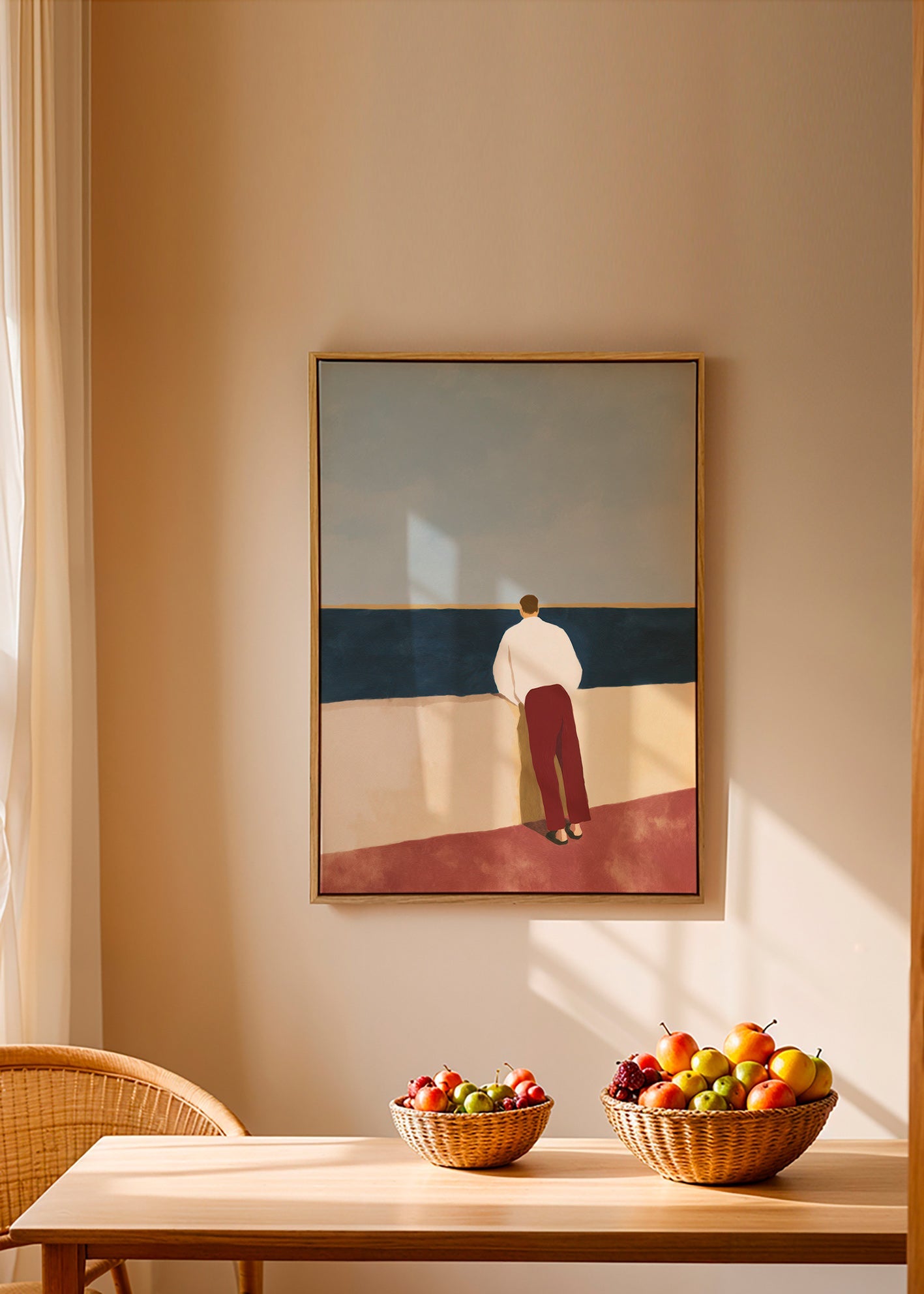 Cuadro de paisaje con figura mirando al mar – Canvas2