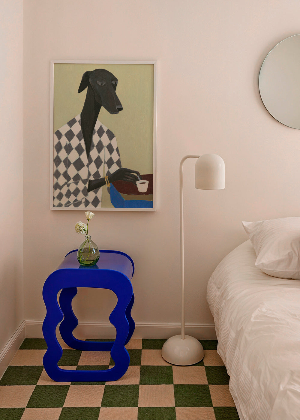 Cuadro perro elegante con taza de café – Product1