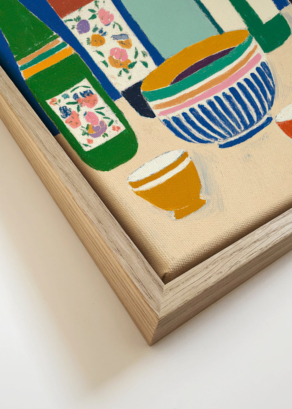 Cuadro de cocina con botellas y cuencos – Canvas detail