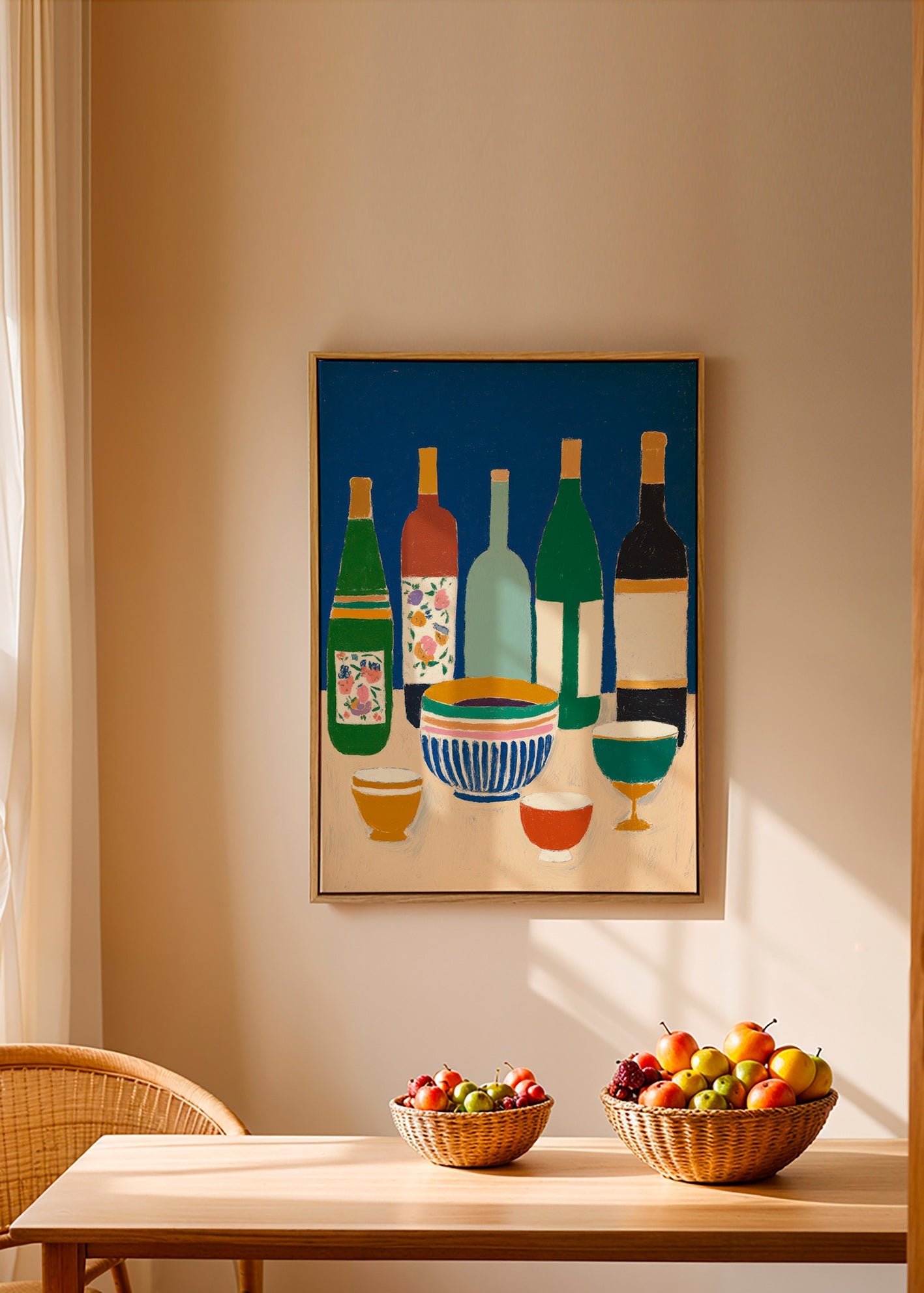 Cuadro de cocina con botellas y cuencos – Canvas1