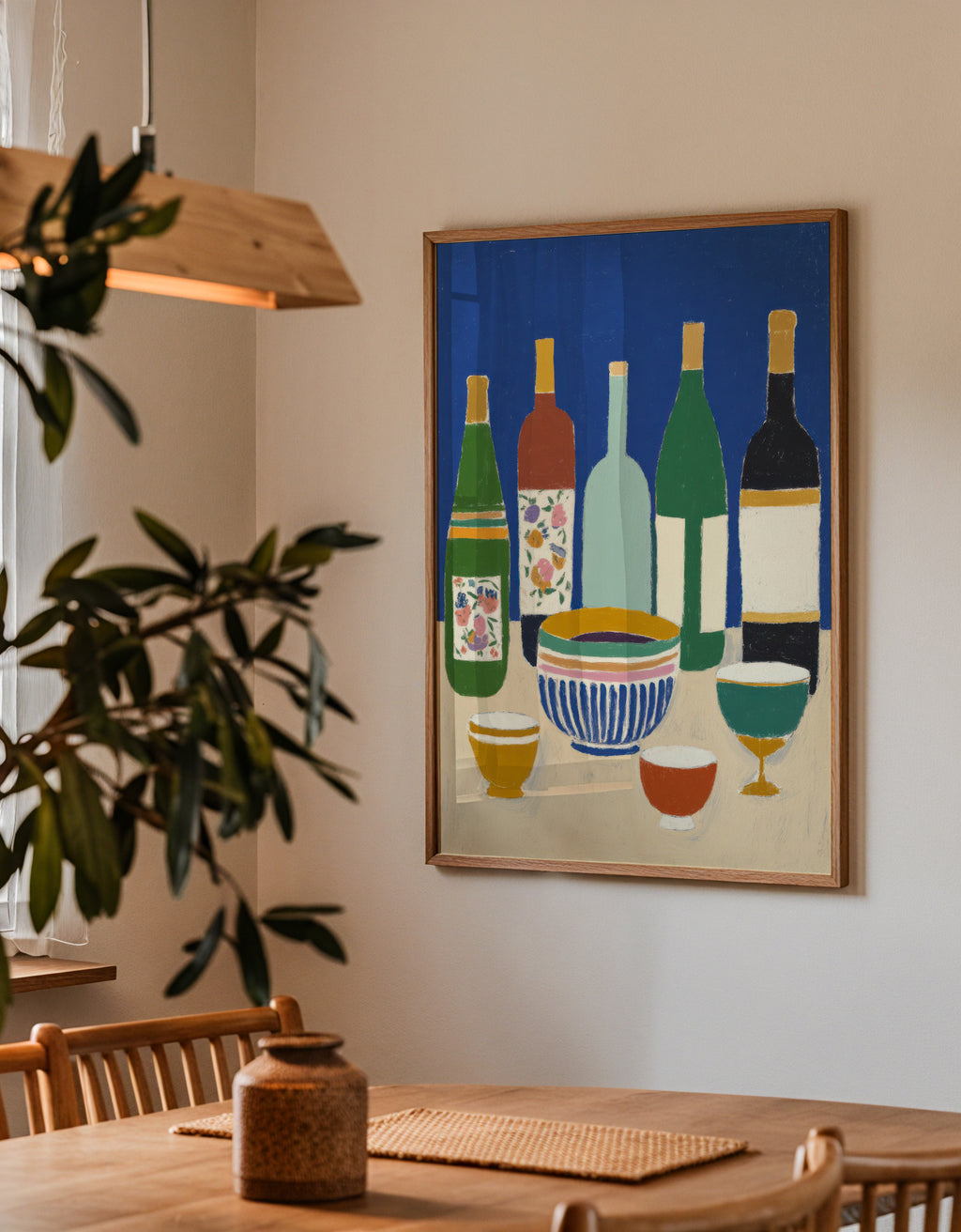 Blue Bottles Still Life - Framed poster detail