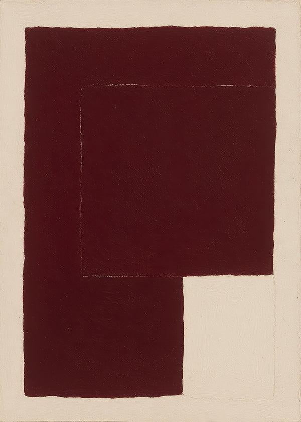 Cuadro abstracto con bloques granate