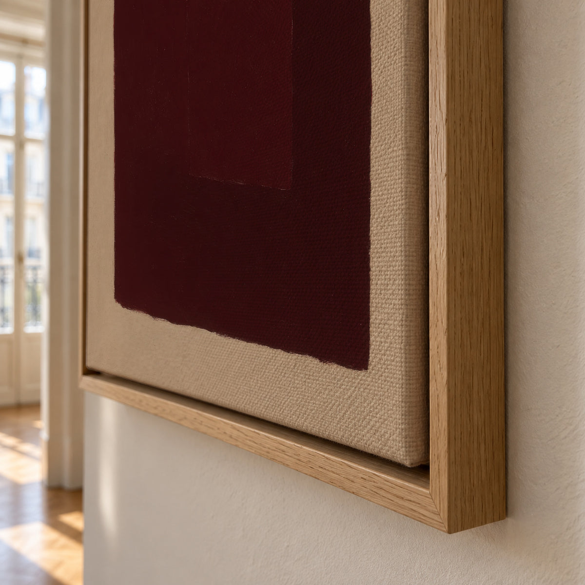 Crimson Structure II - Framed canvas detail