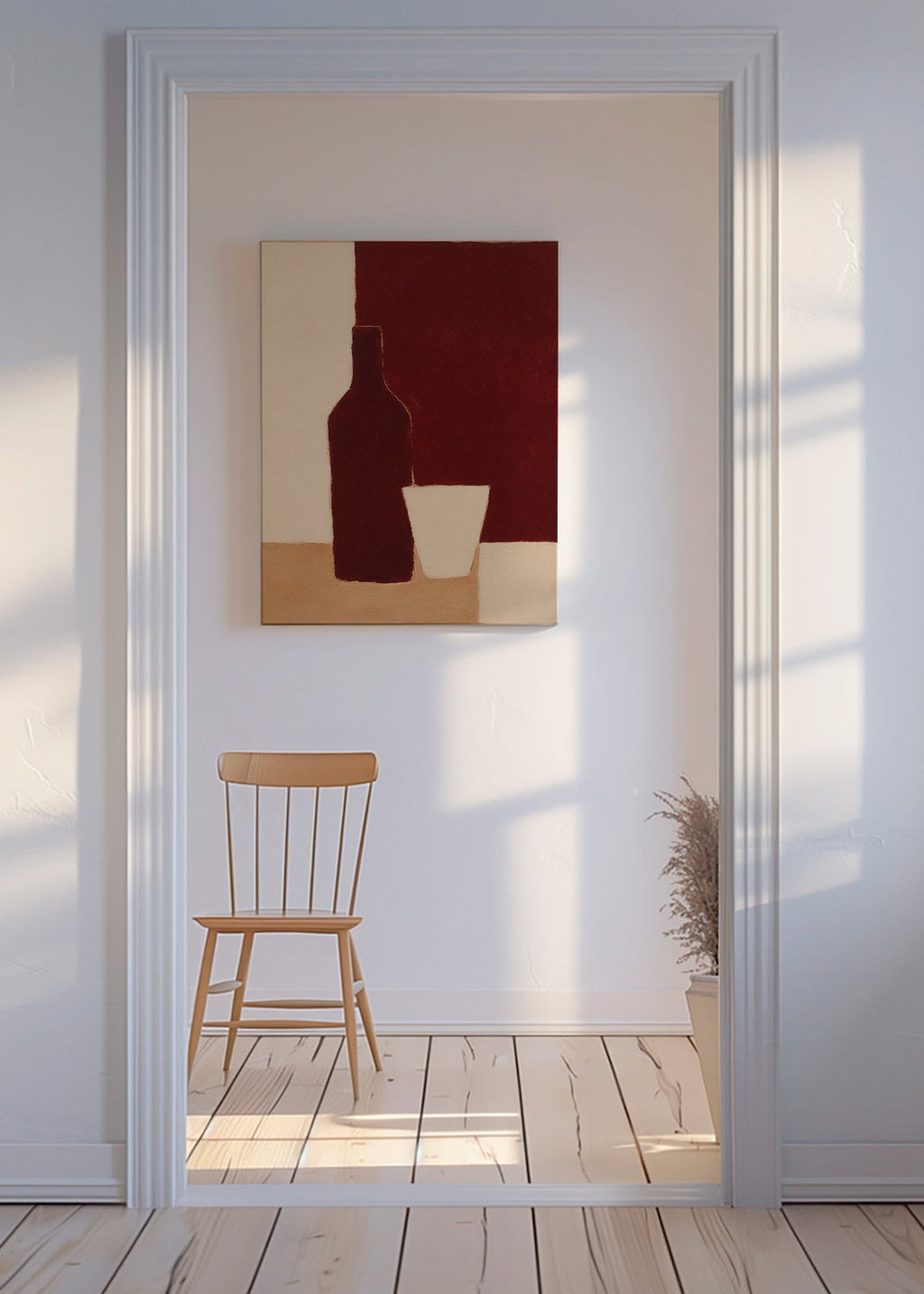 Cuadro de cocina con botella y vaso – Canvas