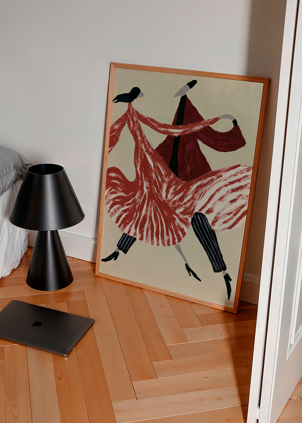 Abstraktes Bild mit tanzenden Figuren