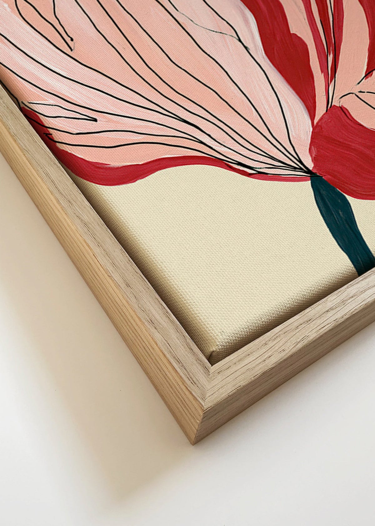 Botanischer Druck: scharlachrote Blütenblätter – Canvas detail