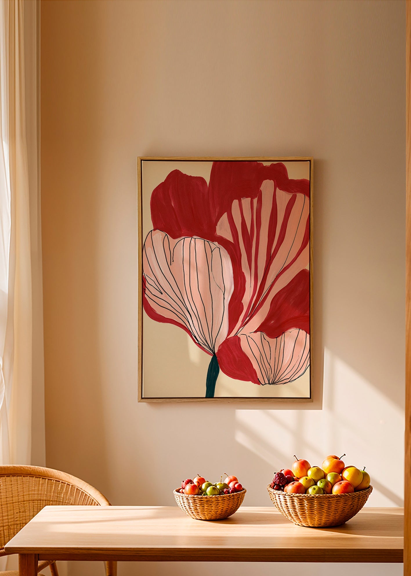 Botanischer Druck: scharlachrote Blütenblätter – Canvas1