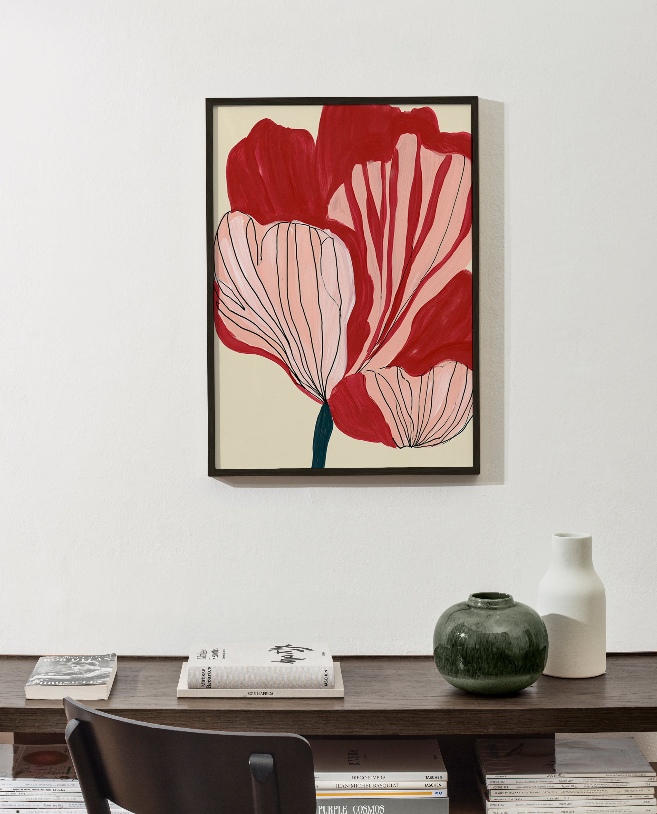 Botanischer Druck: scharlachrote Blütenblätter – Product2