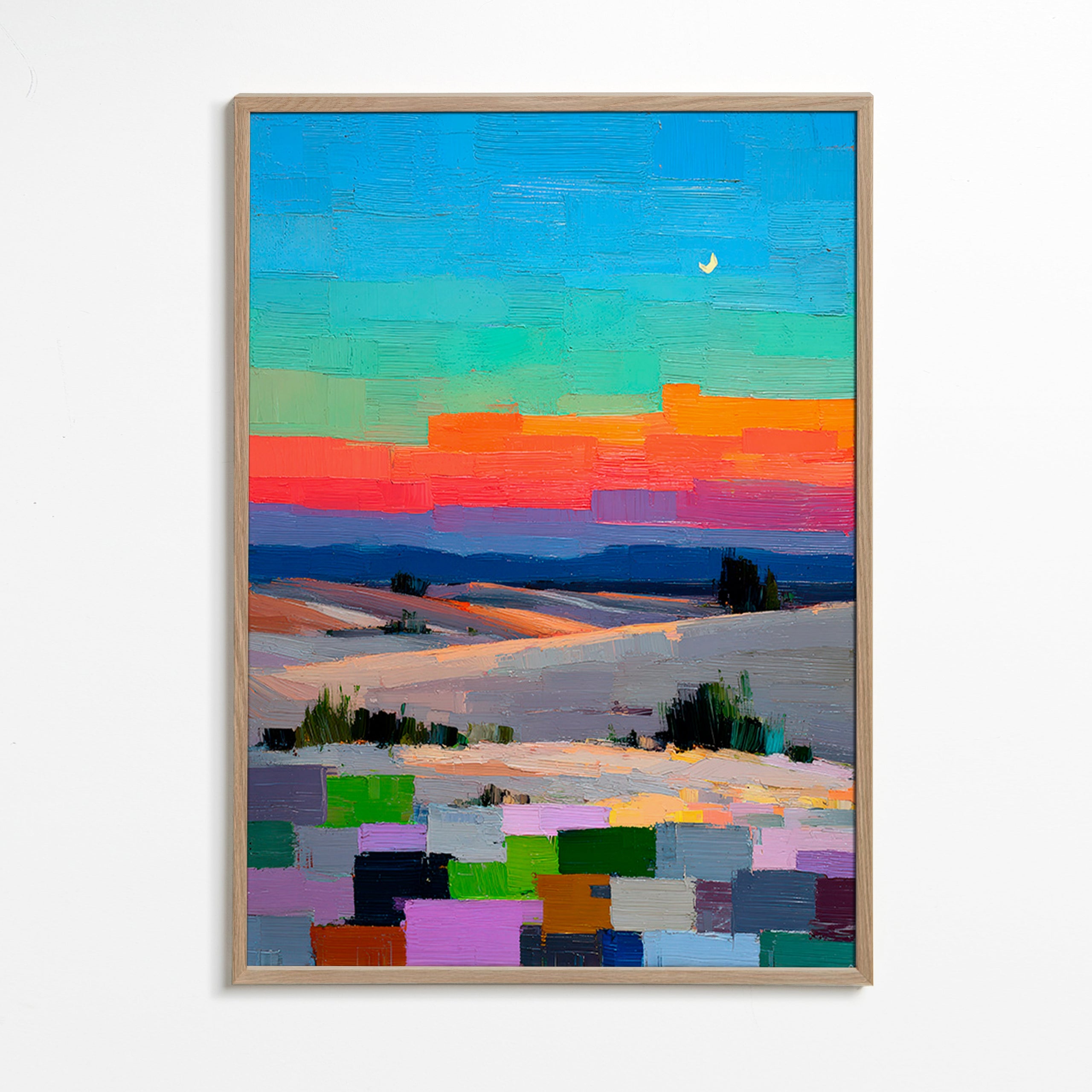 Colorfield Landschaft mit Mond