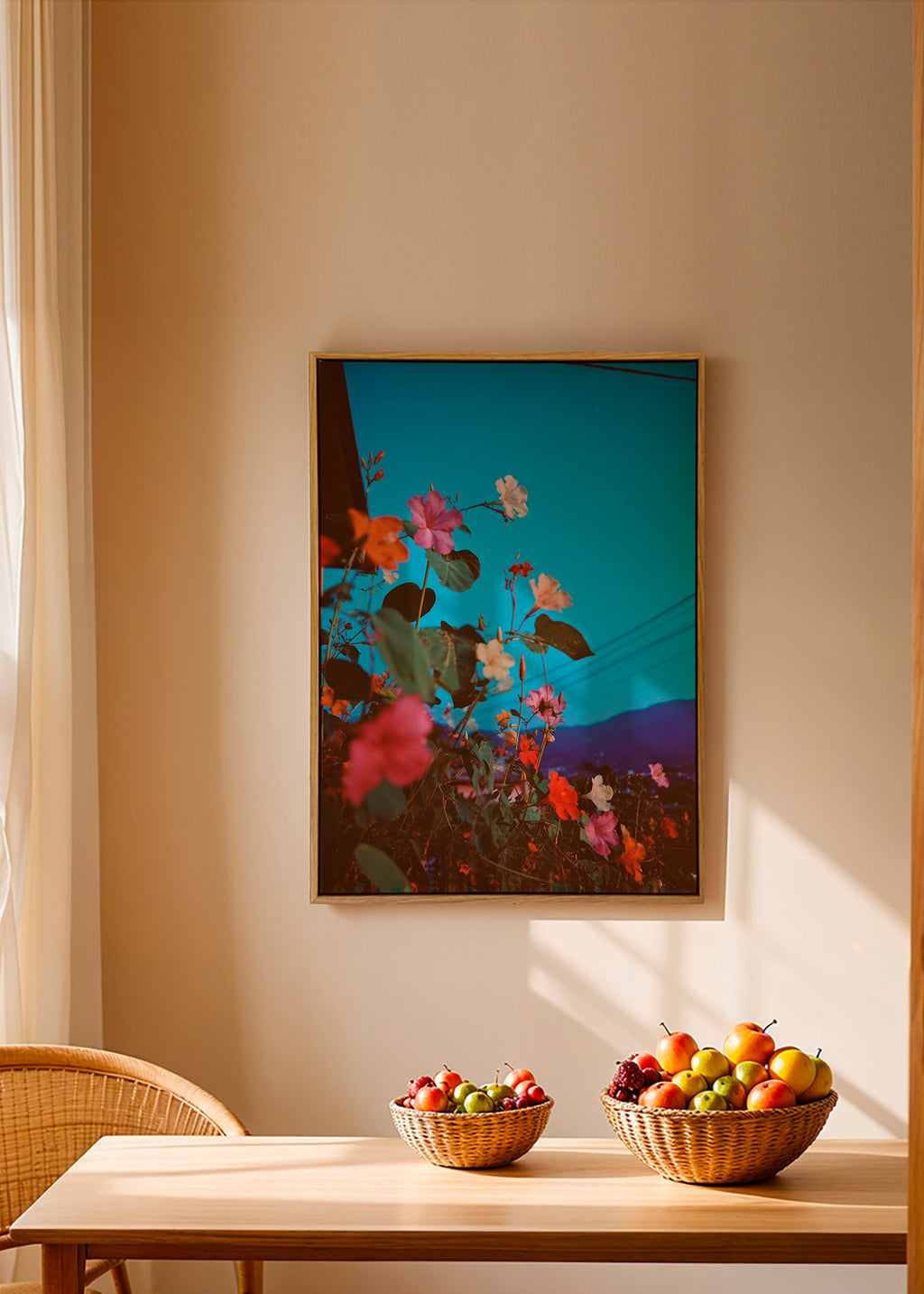 Botanischer Druck: Bougainvillea bei Dämmerung