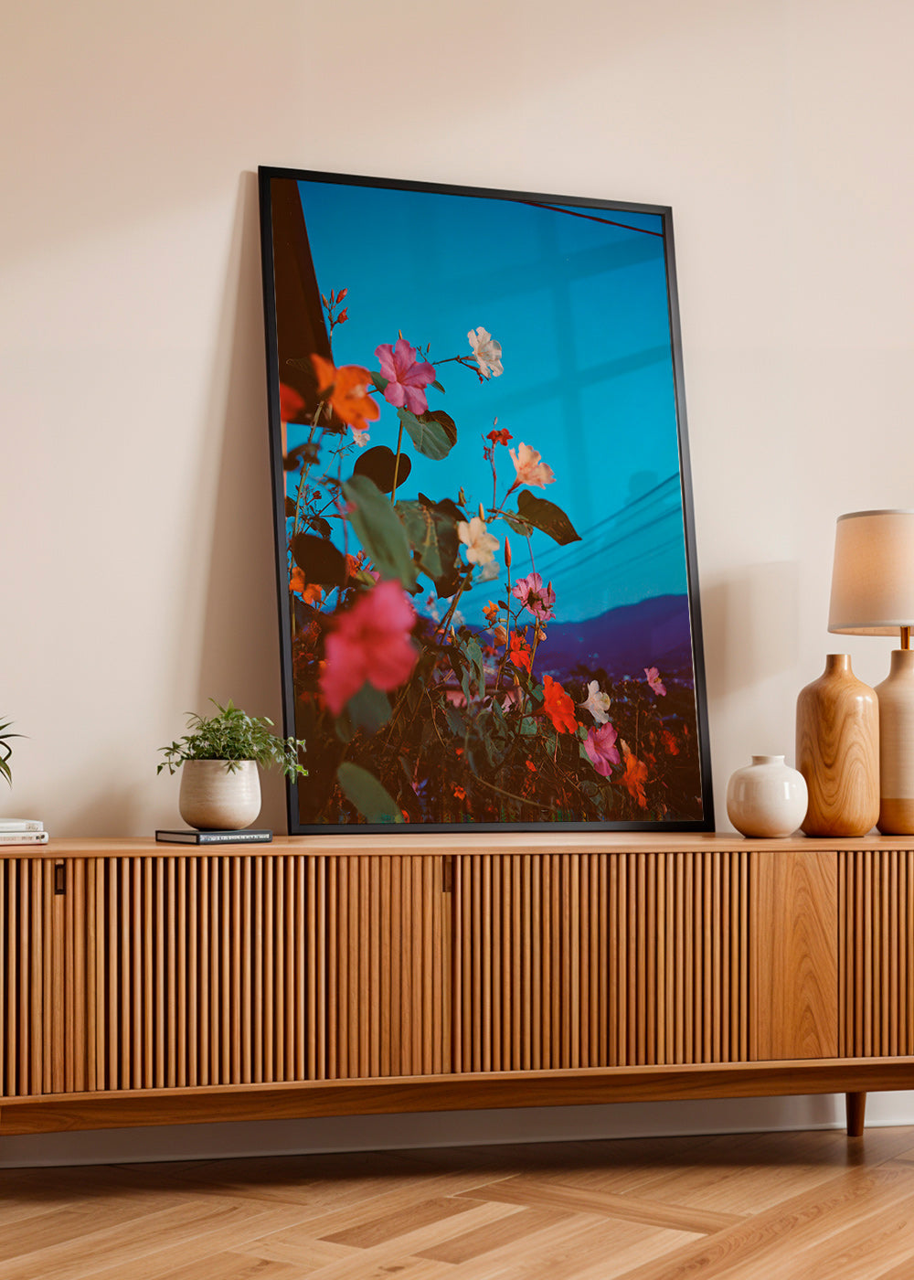Botanischer Druck: Bougainvillea bei Dämmerung