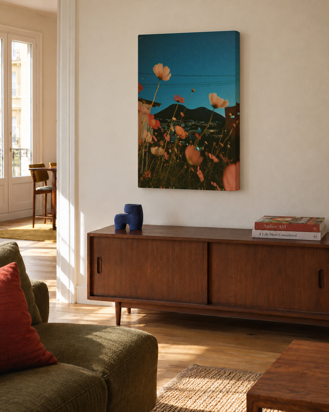 Wildflower Sunset - Unframed canvas in an interior