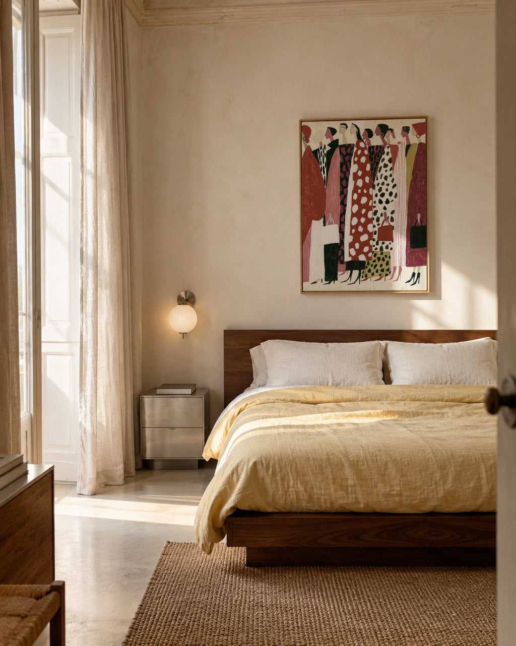 The Fashion Crowd - Framed canvas in an interior